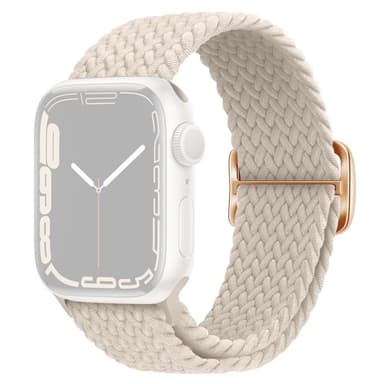 SKALO Flätat tygarmband Apple Watch Ultra 2 49mm - Vit