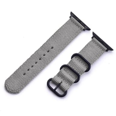 SKALO Nato-armband Nylon Apple Watch Series 4-6 40mm - Grå