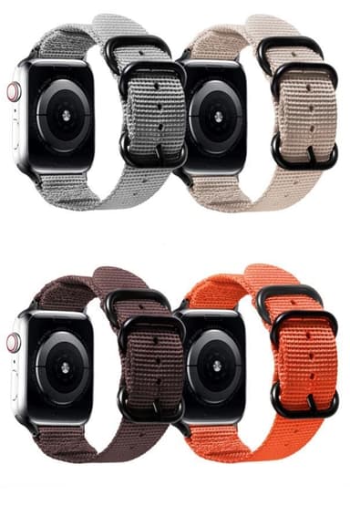 SKALO Nato-armband Nylon Apple Watch Series 4-6 40mm - Grå