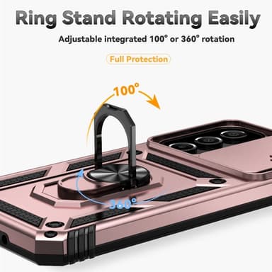 SKALO Samsung A16 Armor Hybrid Metallring Kameraslider - Roséguld