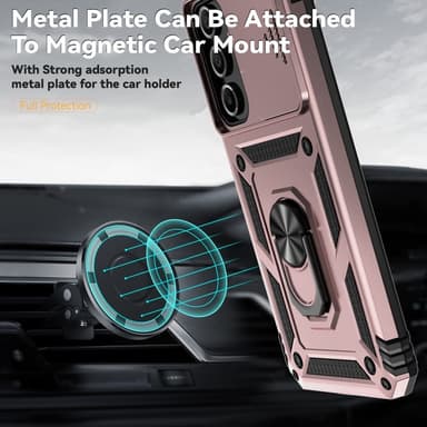SKALO Samsung A16 Armor Hybrid Metallring Kameraslider - Roséguld