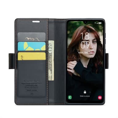 CaseMe Samsung A16 023 Series PU-Läder Plånboksfodral - Svart