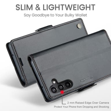 CaseMe Samsung A16 023 Series PU-Läder Plånboksfodral - Svart