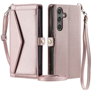 SKALO Samsung A16 PU-Läder Envelope Plånboksfodral - Roséguld