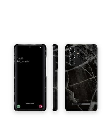 Printed Case Galaxy S21 Ultra Black Thunder Marble