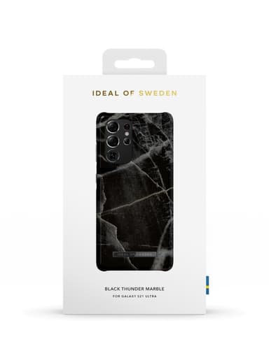 Printed Case Galaxy S21 Ultra Black Thunder Marble