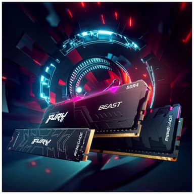 Kingston FURY Beast RGB 16GB DDR4 RAM 3600MT/s CL17 (svart)