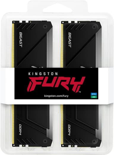 Kingston FURY Beast RGB 16GB DDR4 RAM 3600MT/s CL17 (svart)
