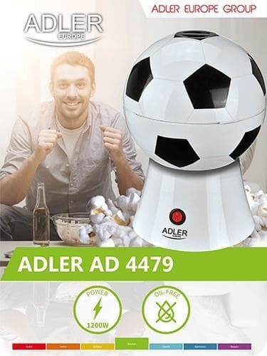 Adler popcornmaskin som ser ut som en fotboll