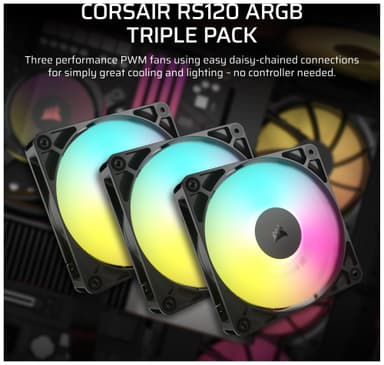 Corsair RS120 ARGB 120mm PWM-fläkt (3-pack)