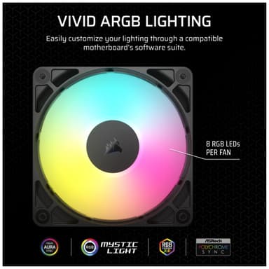 Corsair RS120 ARGB 120mm PWM-fläkt (3-pack)