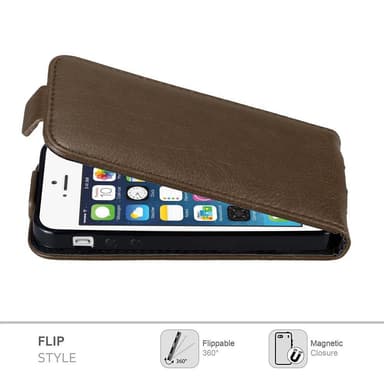 iPhone 5 / 5S / SE 2016 Flipfodral Skal (Brun)