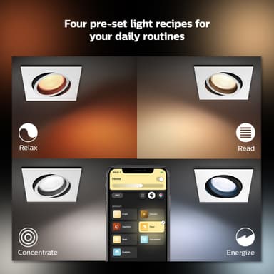 Philips Hue Centura infälld fyrkantig spotlight 4,2W GU10 (vit)