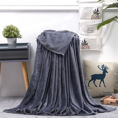Filt i Microfiber 200x150cm - Mörkgrå