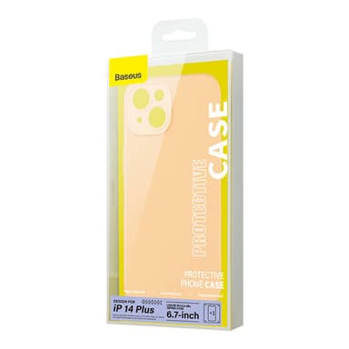 Baseus Liquid Silica Gel-fodral för iPhone 14 Plus (sunglow)+ härdat g