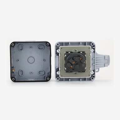 Utomhus vägguttag med lock IP66 Eluttag 16A 250V Grå