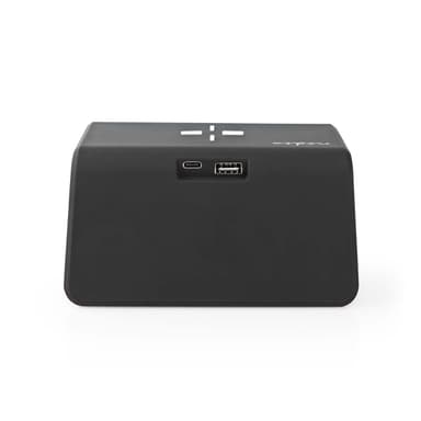 Nedis Trådlös laddare för Väckarklocka | Qi certifierad | 5 / 7.5 / 10 / 15 W | USB A-Hane | Nattlampa | 2 Larmtider | Snooze-funktion