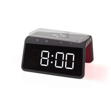 Nedis Trådlös laddare för Väckarklocka | Qi certifierad | 5 / 7.5 / 10 / 15 W | USB A-Hane | Nattlampa | 2 Larmtider | Snooze-funktion