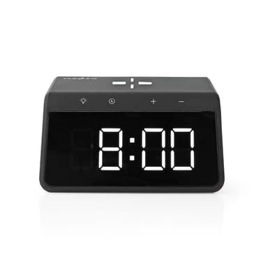 Nedis Trådlös laddare för Väckarklocka | Qi certifierad | 5 / 7.5 / 10 / 15 W | USB A-Hane | Nattlampa | 2 Larmtider | Snooze-funktion