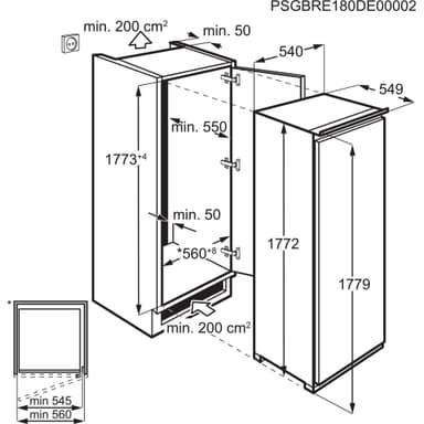 AEG Serie 7000 Frysskåp ABE818E6NS (integrerad)
