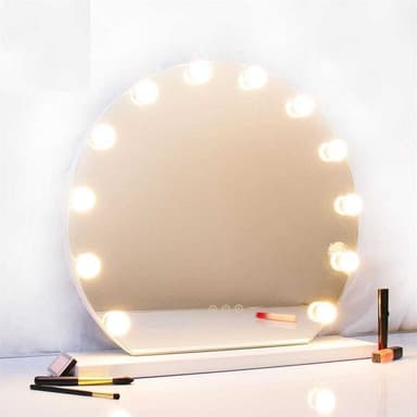 UNIQ London Runt Sminkspegel med 12 LED-lampor och touch-funktion - Vit
