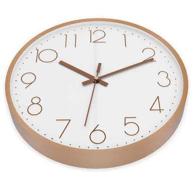 Väggklocka i30,5 cm diameter Klocka (rosé guld - vit)