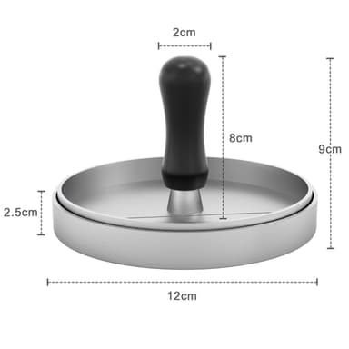 Press för hamburgare med 11,5 cm diameter (grå)