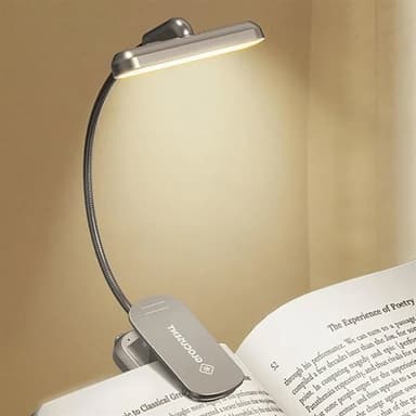 Roterbar LED boklampa med USB-C-laddning och justerbar ljusstyrka