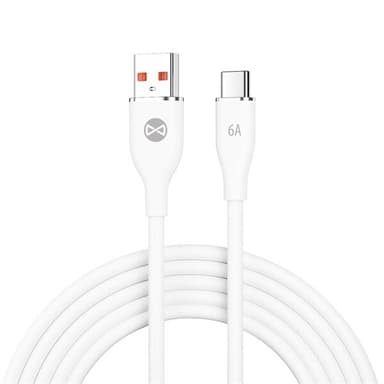 Forever USB-kabel USB till USB-C 6A 1m - Vit