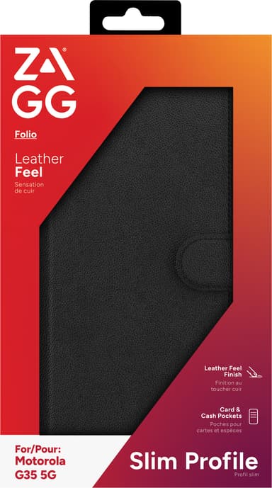 Zagg Motorola G35 5G plånboksfodral (svart)