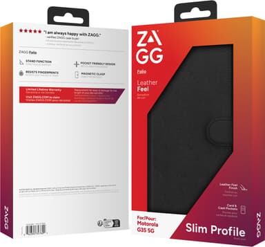 Zagg Motorola G35 5G plånboksfodral (svart)