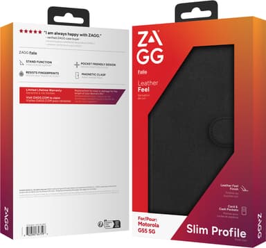 Zagg Motorola G55 5G plånboksfodral (svart)