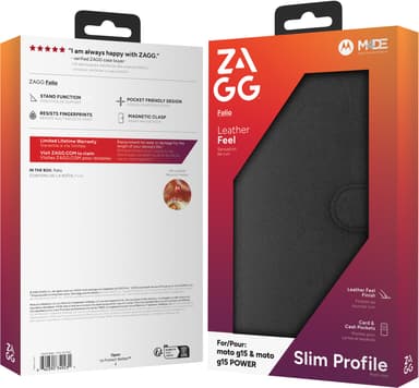 Zagg Motorola G15/G15 Power plånboksfodral (svart)