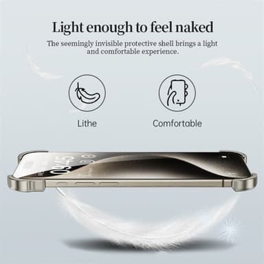 Hörnskydd i metall till iPhone 15 Pro - Svart