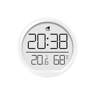 Klocka med LED-display, termometer och hygrometer