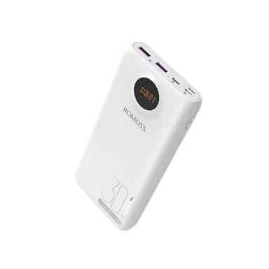 Romoss Pro Powerbank 20000mAh med PD 30W och LED-skärm - Vit