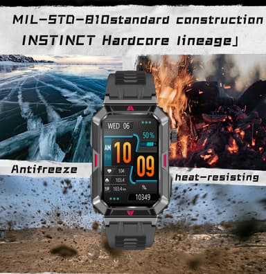 Smart klocka med puls, sömnmonitor, stegräknare Brun