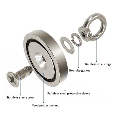 Superstark neodymmagnet / fiskemagnet Silver 42 mm