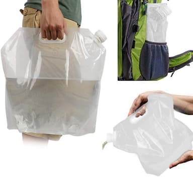 Hopfällbar vattenpåse 10 liter Transparent