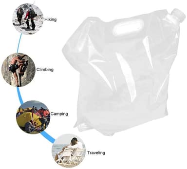 Hopfällbar vattenpåse 10 liter Transparent