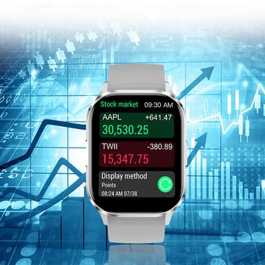 Smartwatch med olika sportlägen, Bluetooth-samtal, vattentät Silver