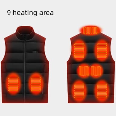 Värmeväst med 9 värmezoner Svart 4XL