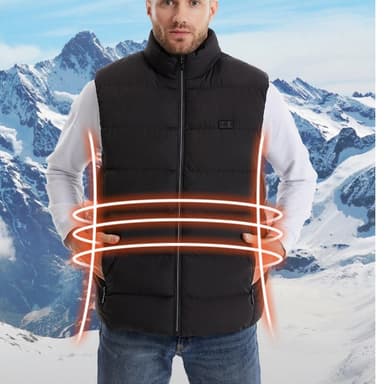 Värmeväst med 9 värmezoner Svart 4XL
