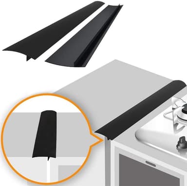 Spislist - håller rent mellan spis och skåp 61.5 cm Svart 2-pack