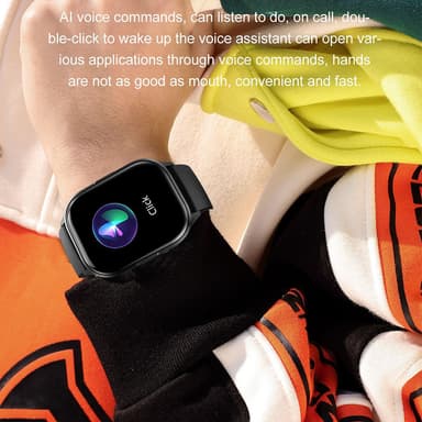 Smartwatch med olika sportlägen, Bluetooth-samtal, vattentät Svart