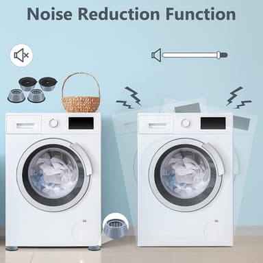 Vibrationsdämpande fötter till tvättmaskin/torktumlare Grå 4-pack