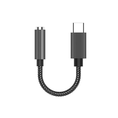 USB-C till 3,5 mm adapter för trådbundna hörlurar Svart