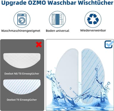 Tillbehör för Ecovacs Deebot OZMO 920, 950, T5, T8 AIVI Max Flerfärgad