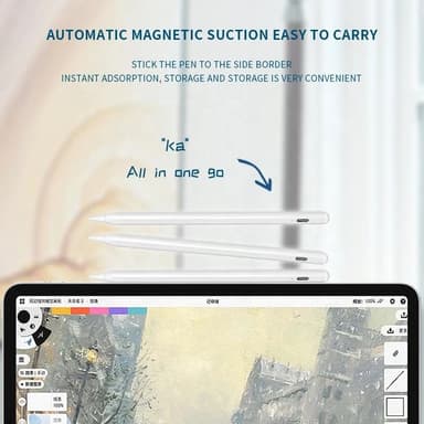 Kapacitiv iPad-penna med batteriindikator och snabbladdning Vit