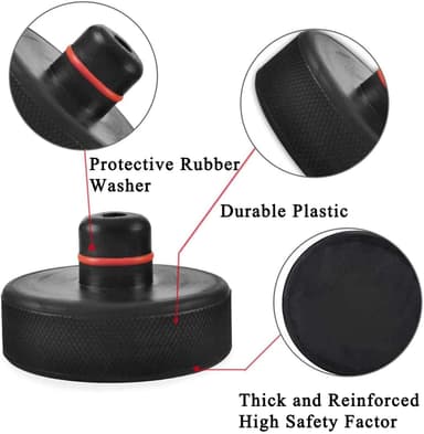 Lyftpuck för domkraft 4-pack Svart